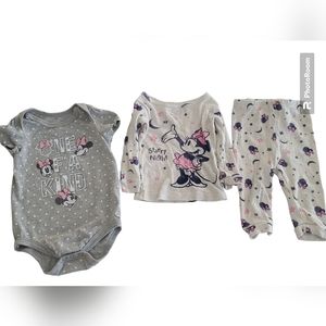 Disney Minnie Mouse Baby Girl Pajamas Bundle Size 9 Months